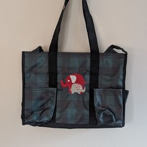 Thirty-One Plaid Baby Bag with Elephant Design